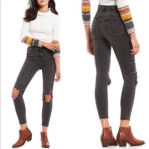 FREE PEOPLE High Rise Busted Skinny Jeans